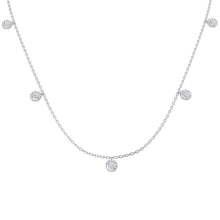 18K Natural Diamond 0.55ct Round Halo Station Necklace