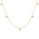 18K Natural Diamond 0.55ct Round Halo Station Necklace
