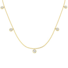 18K Natural Diamond 0.55ct Round Halo Station Necklace