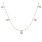 18K Natural Diamond 1.47ct Pear Halo Station Necklace
