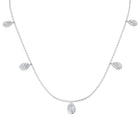 18K Natural Diamond 1.47ct Pear Halo Station Necklace