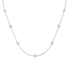 18K Natural Diamond Station Necklace