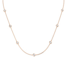 18K Natural Diamond Station Necklace
