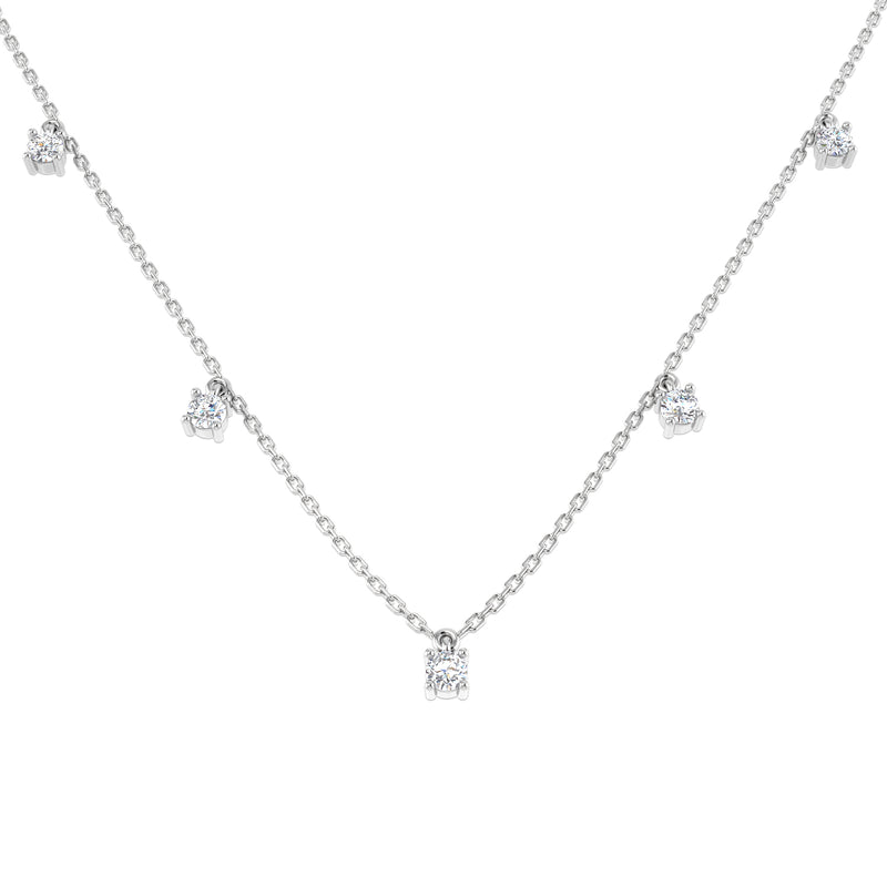 18K Gold and Natural Diamond 0.50ct Dangle Necklace