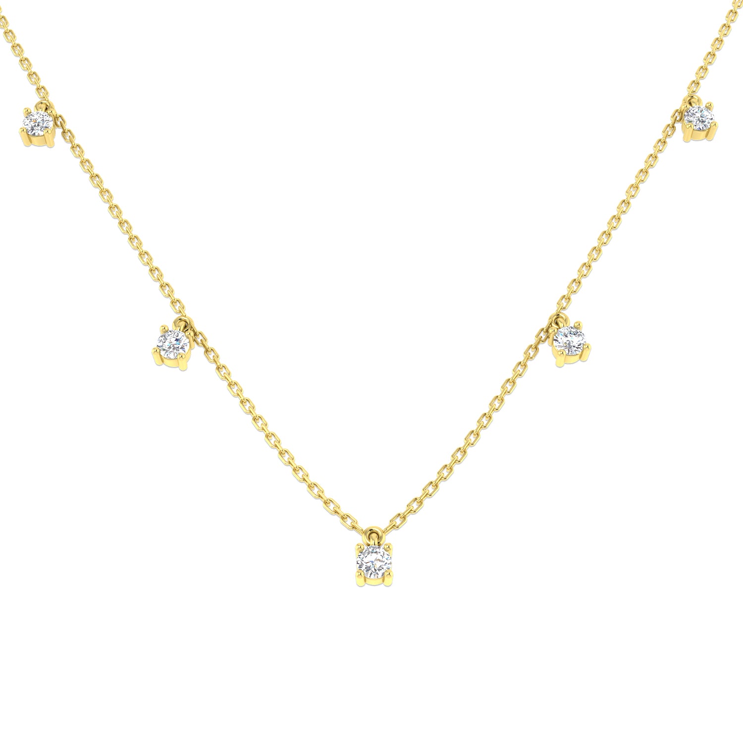 18K Gold and Natural Diamond 0.50ct Dangle Necklace