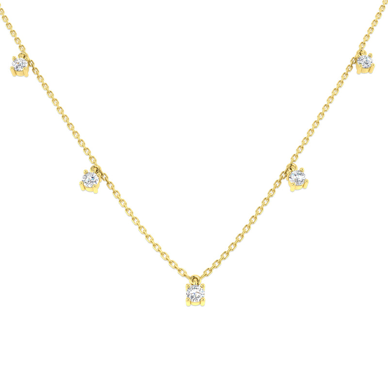 18K Gold and Natural Diamond 0.50ct Dangle Necklace