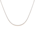 18K Prong Set Natural Diamond Tennis Necklace