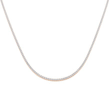 18K Prong Set Natural Diamond Tennis Necklace