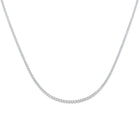 18K Prong Set Natural Diamond Tennis Necklace