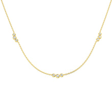 18K Natural Diamond Trio 0.56ct Station Necklace