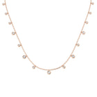 18K Gold and Natural Diamond 0.47ct Dangle Station Necklace