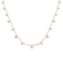 18K Gold and Natural Diamond 0.47ct Dangle Station Necklace