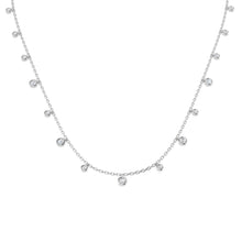 18K Gold and Natural Diamond 0.47ct Dangle Station Necklace