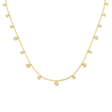 18K Gold and Natural Diamond 0.47ct Dangle Station Necklace