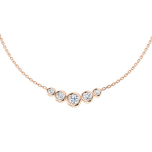 18K Natural Diamond Bezel Set Graduated Necklace