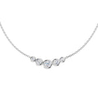 18K Natural Diamond Bezel Set Graduated Necklace