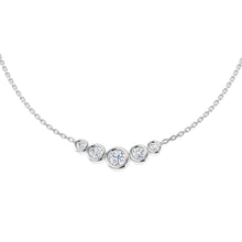 18K Natural Diamond Bezel Set Graduated Necklace