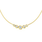 18K Natural Diamond Bezel Set Graduated Necklace