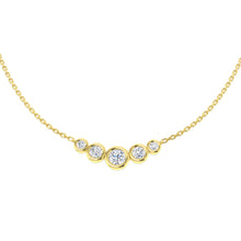 18K Natural Diamond Bezel Set Graduated Necklace