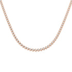 18K Gold and Natural Diamond 5ct Bezel Set Tennis Necklace