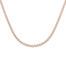 18K Gold and Natural Diamond 5ct Bezel Set Tennis Necklace