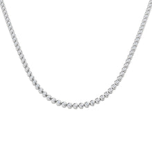 18K Gold and Natural Diamond 5ct Bezel Set Tennis Necklace