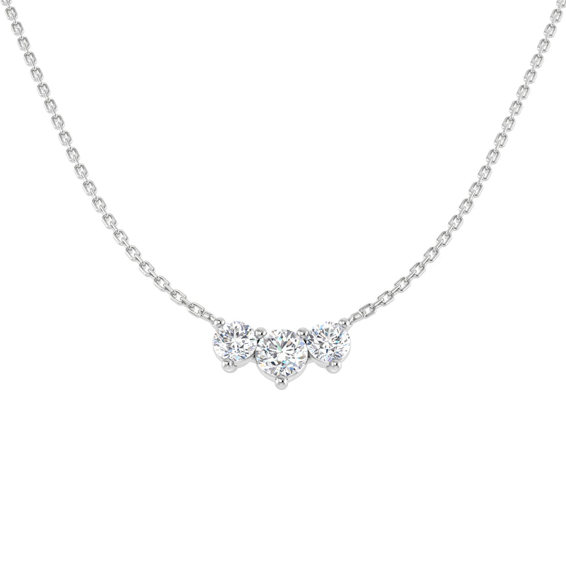 18K Natural Diamond Trilogy Necklace