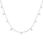 18K Natural Diamond Pear Charm Necklace