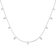 18K Natural Diamond Pear Charm Necklace