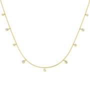 18K Natural Diamond Pear Charm Necklace