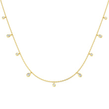 18K Natural Diamond Pear Charm Necklace