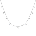 18K Natural Diamond Marquise Charm Necklace