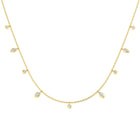 18K Natural Diamond Marquise Charm Necklace
