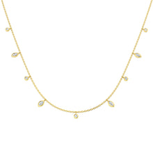 18K Natural Diamond Marquise Charm Necklace