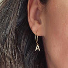 14K Diamond Initial Earring Dangle