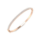 18K Natural Diamond 1.47ct Pave Small Domed Bangle