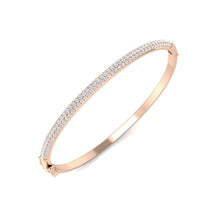 18K Natural Diamond 1.47ct Pave Small Domed Bangle