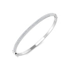 18K Natural Diamond 1.47ct Pave Small Domed Bangle