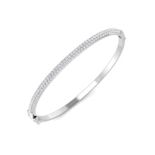 18K Natural Diamond 1.47ct Pave Small Domed Bangle