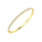 18K Natural Diamond 1.47ct Pave Small Domed Bangle