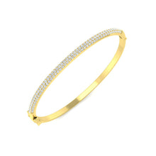 18K Natural Diamond 1.47ct Pave Small Domed Bangle