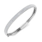 18K Natural Diamond 3.50ct Pave Large Domed Bangle