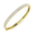 18K Natural Diamond 3.50ct Pave Large Domed Bangle