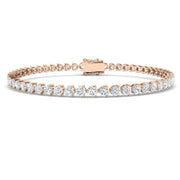 18K Three Prongs Diamond Tennis Bracelet