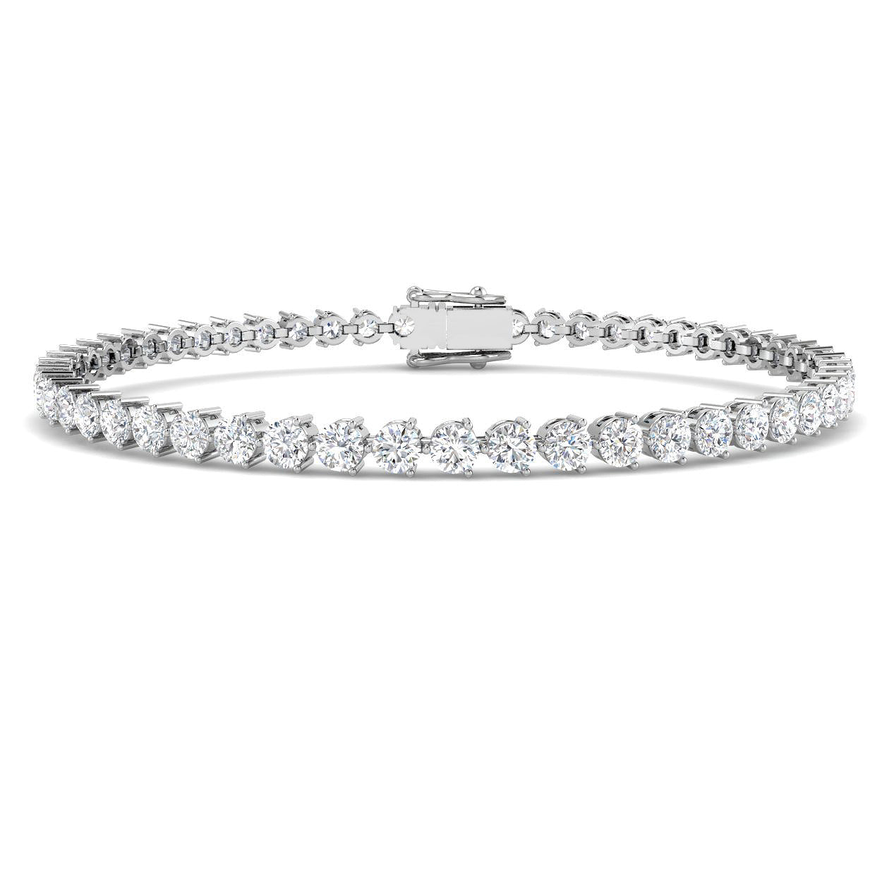 18K Three Prongs Diamond Tennis Bracelet