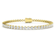 18K Three Prongs Diamond Tennis Bracelet