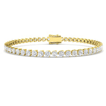 18K Three Prongs Diamond Tennis Bracelet