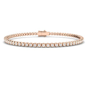 18K Natural Diamond Micro Bezel Set Tennis Bracelet