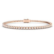 18K Natural Diamond Micro Bezel Set Tennis Bracelet