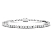 18K Natural Diamond Micro Bezel Set Tennis Bracelet